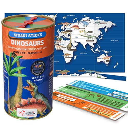 ボードゲーム 英語 アメリカ Chalk and Chuckles Smart Sticks Dinosaur Game, Gifts for Kids 8-12 Year