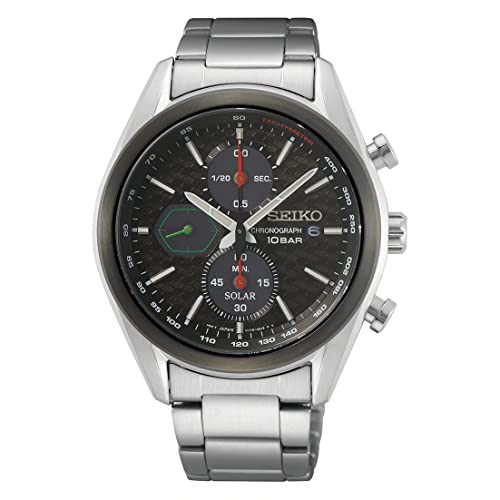腕時計 セイコー メンズ SEIKO Chronograph Black Dial Stainless Steel Men's Watch SSC803