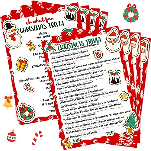ボードゲーム 英語 アメリカ 80 Pieces Christmas Trivia Games Question and Answer Cards Trivia Games