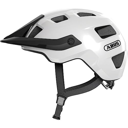 ヘルメット 自転車 サイクリング ABUS MoTrip Adult Mountain Bike Helmet, Shiny White, Size M (54-5