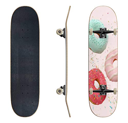 スタンダードスケートボード スケボー 海外モデル Skateboards Flying Pink and Blue Doughnut