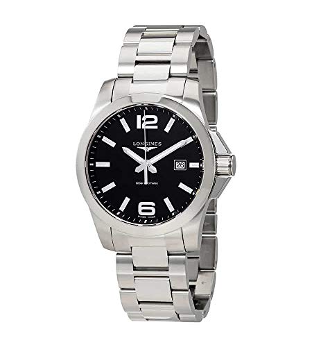 腕時計 ロンジン スイス Longines Conquest Black Dial Stainless Steel Men's 43mm Watch L37604566