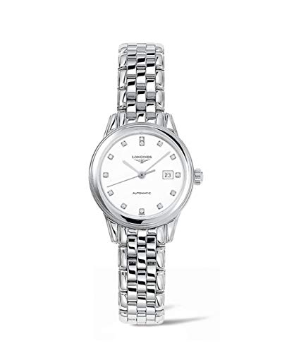 腕時計 ロンジン スイス Longines Flagship Automatic White Diamond Dial Ladies Watch L43744276