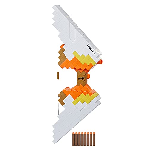 ナーフ アメリカ 直輸入 NERF Minecraft Sabrewing Motorized Blaster Bow, 8 Elite Darts, 8-Dart Clip, E