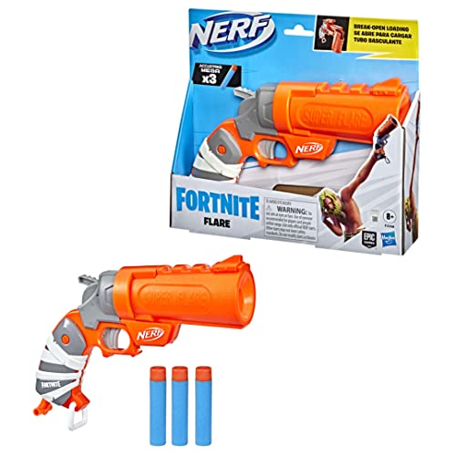 ナーフ アメリカ 直輸入 Nerf Fortnite Flare Dart Blaster, Break-Open Dart Loading, 3 Nerf AccuStrike