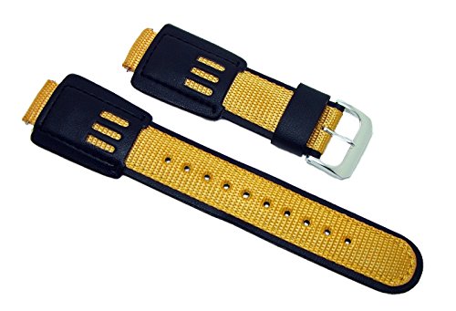腕時計 シュパイデル アメリカ Speidel 16mm to 17mm Yellow and Black Nylon Leather Watch Band