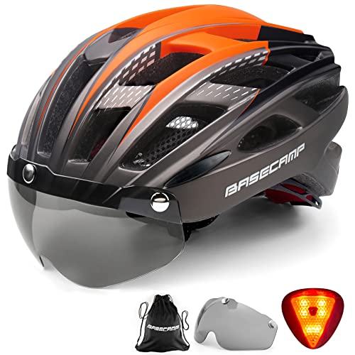 ヘルメット 自転車 サイクリング Bike Helmet, Basecamp Bicycle Helmet with Rear Light & Detachable
