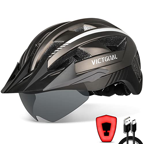 ヘルメット 自転車 サイクリング VICTGOAL Bike Helmet with USB Rechargeable Rear Light Detachable