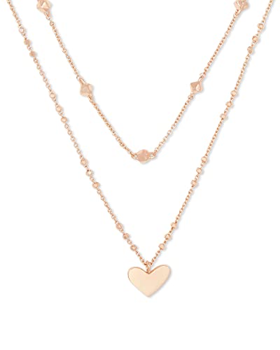 ケンダスコット アメリカ アクセサリー Kendra Scott Ari Heart Multistrand Necklace in 14k Rose