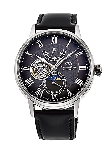 腕時計 オリエント メンズ Orient Star Open Heart Moon Phase Automatic Gray Dial Sapphire Glass Watch