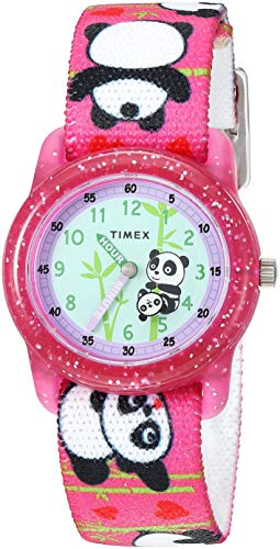 腕時計 タイメックス メンズ Timex Girls TW7C77100 Time Machines Pink/Pandas Elastic Fabric Strap Wa