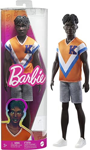 バービー バービー人形 Barbie Fashionistas Ken Fashion Doll with Twisted Black Hair, Orange Athletic