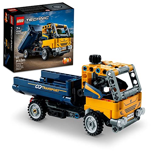 レゴ LEGO Technic Dump Truck 42147, 2in1 Toy Set, Construction Vehicle Model to Excavator Digger, Engineerin