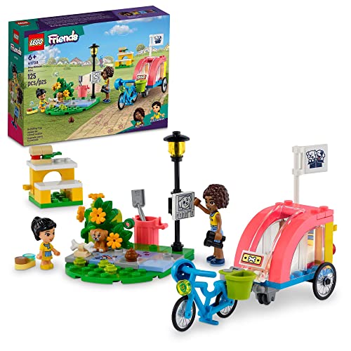 レゴ LEGO Friends Dog Rescue Bike Building Set, Pretend Play Animal Toy Playset for Pet-Loving Kids, Girls a