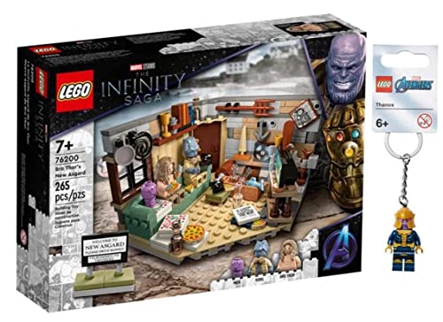 レゴ Lego Marvel Studios 76200 The Infinity Saga: Bro Thor's New Asgard + Thanos Keychain Exclusive Bundle
