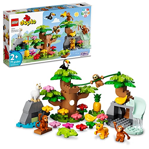 レゴ LEGO DUPLO Wild Animals of South America 10973 Educational Set - Featuring 7 Toy Animal Figures and Jun