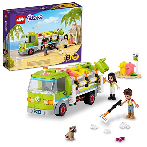 レゴ LEGO Friends Recycling Truck Toy 41712 - Set Includes Garbage Sorting Bins, Emma and River Mini Dolls,