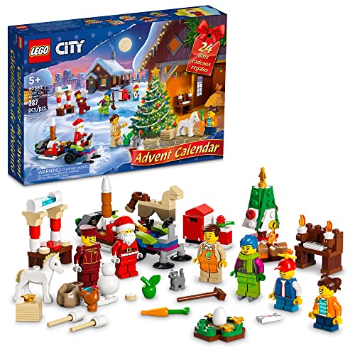 レゴ LEGO City 2022 Advent Calendar 60352 Building Toy Set for Kids, Boys and Girls Ages 5+; Includes a City