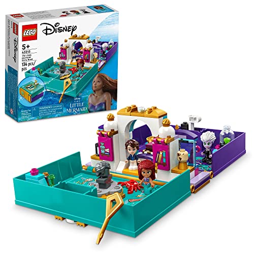 レゴ LEGO Disney The Little Mermaid Story Book 43213 Fun Playset with Ariel, Prince Eric, and Ursula Micro-D
