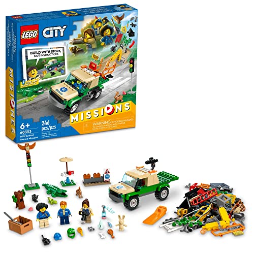 レゴ LEGO City Wild Animal Rescue Missions 60353 Interactive Digital Building Toy Set for Kids, Boys, and Gi