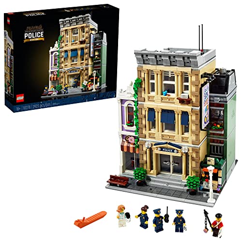 レゴ LEGO Icons Police Station 10278 Large Construction Set, Collectible Model Kits for Adults to Build, Mod