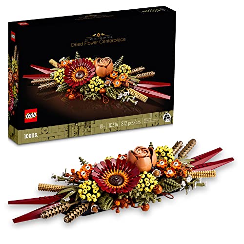 レゴ LEGO Icons Dried Flower Centerpiece, Botanical Collection Crafts Set for Adults, Artificial Flowers wit