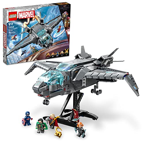 レゴ LEGO Marvel The Avengers Quinjet 76248, Spaceship Building Toy Set with Thor, Iron Man, Black Widow, Lo