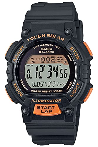 腕時計 カシオ メンズ Casio Collection Sports Running Wrap Measurement Solar Series Watch, Orange (Wom
