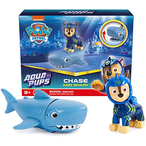 パウパトロール アメリカ直輸入 おもちゃ Paw Patrol, Aqua Pups Chase and Shark Action Figures