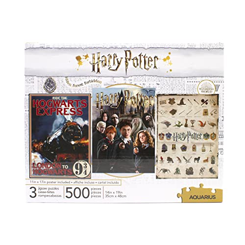 ハリー・ポッター アメリカ直輸入 おもちゃ Aquarius Set of 3 Harry Potter Puzzles (Three 500