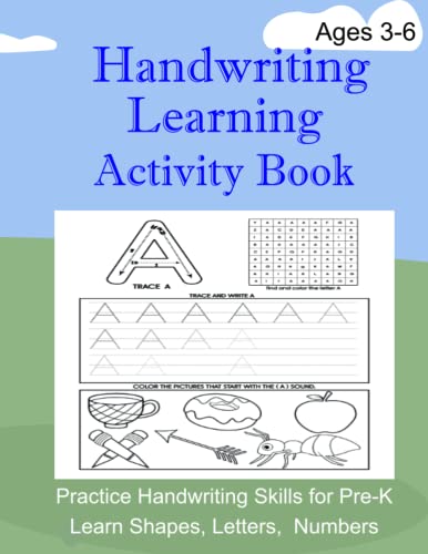 海外製絵本 知育 英語 Handwriting Learning Activity Book: Practice Handwriting by Tracing Objects, for