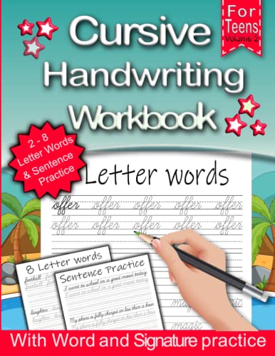 海外製絵本 知育 英語 Cursive Handwriting Workbook For Teens Grades 8 - 12: Volume 2 - Proactive Cursi