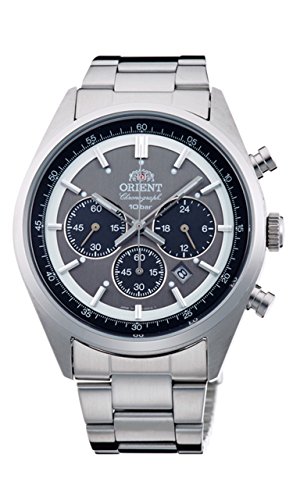 腕時計 オリエント メンズ Orient Sporty Neo 70's Neo Seventees Solar Panda Wristwatch, Dark Gray, Gr