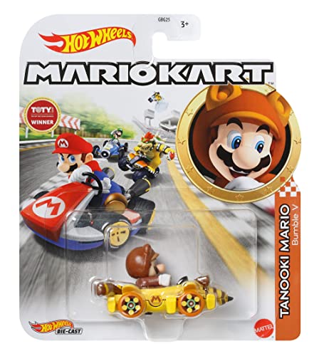 ホットウィール マテル ミニカー Hot Wheels Mario Kart Tanooki with Bumble V Mattel 2022, GBG25-HD