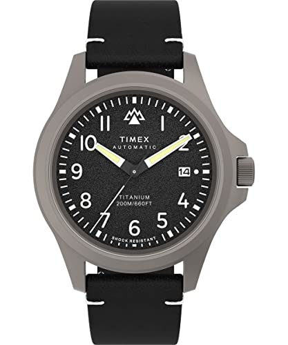 腕時計 タイメックス メンズ Timex Men's Expedition North Titanium Automatic 41mm Watch - Black Stra