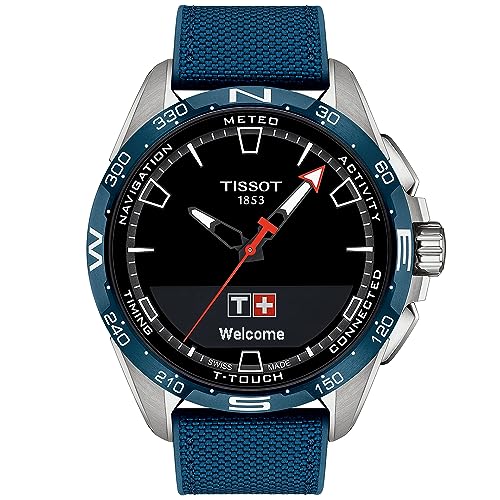 腕時計 ティソ メンズ Tissot Mens T-Touch Connect Solar antimagnetic Titanium case Quartz Watch, Blue,