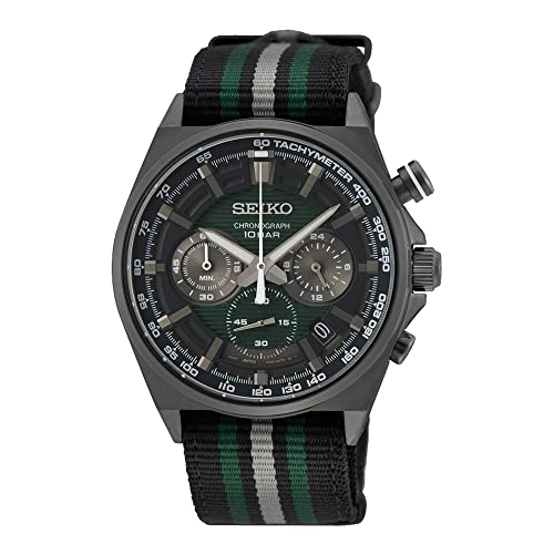 腕時計 セイコー メンズ SEIKO Chronograph Quartz Green Dial Men's Watch SSB411P1
