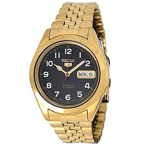 腕時計 セイコー メンズ Seiko automatic 21 Jewels Calendar golden Stainless steel watch SNKC20J1, bla