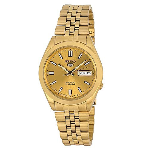 腕時計 セイコー メンズ Seiko automatic 21 Jewels Calendar golden Stainless steel watch SNXC38J5, gol