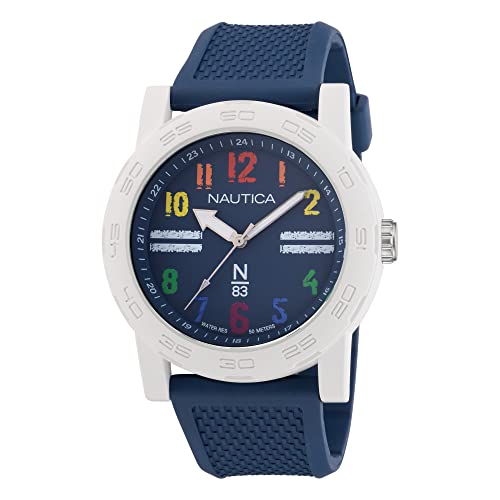 腕時計 ノーティカ メンズ Nautica N83 Men's NAPATS304 Ayia Triada Blue Wheat PU Fiber Strap Watch