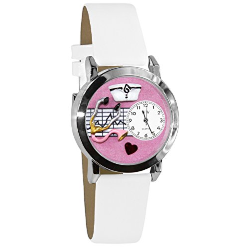 腕時計 気まぐれなかわいい プレゼント Whimsical Gifts Women's Nurse Pink 3D Watch Silver Fin