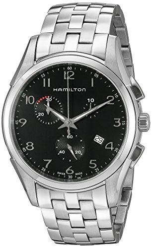 腕時計 ハミルトン メンズ Hamilton Men's H38612133 Jazzmaster Thinline Chrono Black Dial Watch