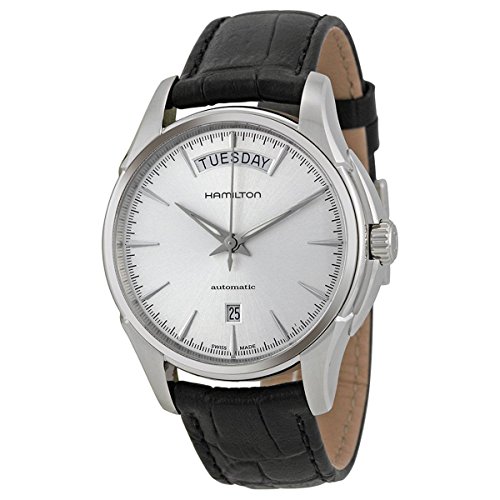 腕時計 ハミルトン メンズ Hamilton Jazzmaster Automatic Silver Dial Black Leather Mens Watch H325057