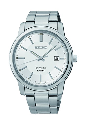 腕時計 セイコー メンズ SEIKO White Dial Stainless Steel Mens Watch SGEH01P1