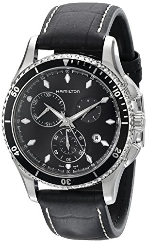 腕時計 ハミルトン メンズ Hamilton Men's H37512731 Jazzmaster Seaview Black Chronograph Dial Watch