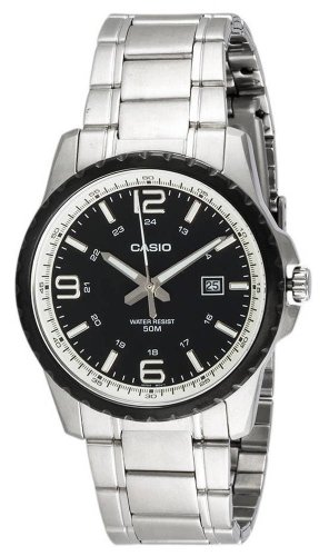 腕時計 カシオ メンズ Casio Men's Core MTP1328BD-1A2V Silver Stainless-Steel Quartz Watch with Black D