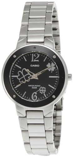 腕時計 カシオ レディース Casio Women's LTP1319D-1AV Silver Stainless-Steel Quartz Watch with Black