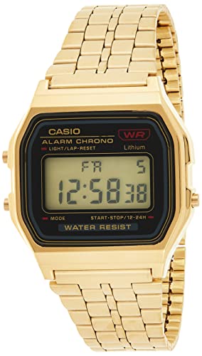 腕時計 カシオ メンズ Casio Collection Women's Watch A159WGEA, Black/Gold, 36.8 x 33.2 x 8.2 mm, Brace