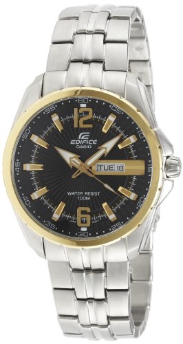 腕時計 カシオ メンズ Casio Ef-131D-1A9vudf Men's Edifice Silver-Tone Steel Bracelet Black Dial Watch