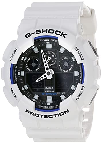 腕時計 カシオ メンズ Casio Men's G-Shock GA100B-7A White Resin Quartz Watch
